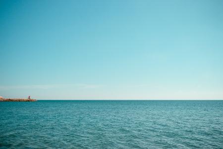 蓝色, 海洋, 地平线, 景观, 摄影, 白天, 天空