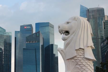 新加坡, 雕像, 喷泉, 城市, 海狮, 狮子, 鱼