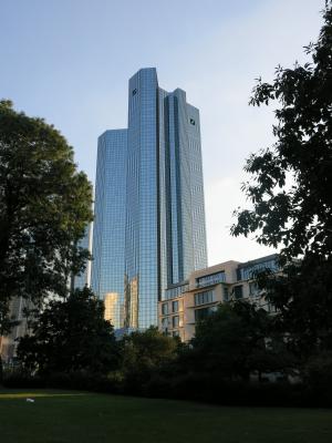 德意志银行, 法兰克福, 银行大楼, 玻璃建筑, 摩天大楼, 金融中心, 城市