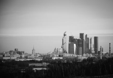 莫斯科, 城市, 建筑, 建筑, 视图, 城市的全景图