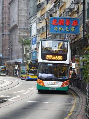 香港, 公共汽车, 城市, 建设, 招牌, 道路, 城市的街道