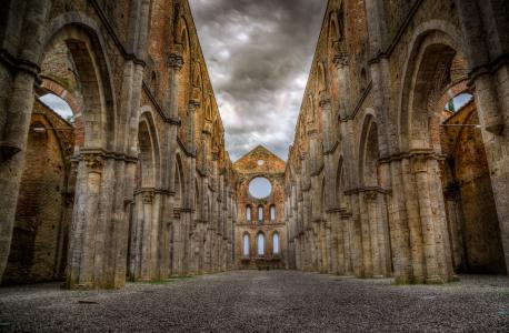 圣加尔加诺, 修道院, 废墟, 托斯卡纳, 教会, 建筑, 中世纪
