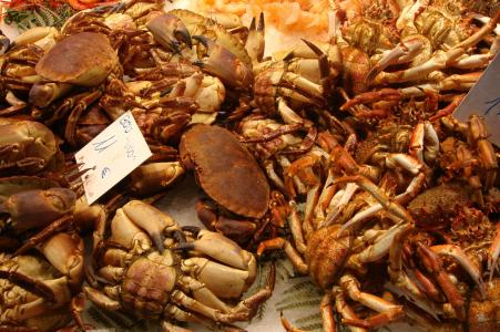 螃蟹, 海鲜, 食品, 市场, bokeria