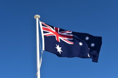 澳大利亚, 国旗, 天空, 极, 旗杆, 符号, 国家