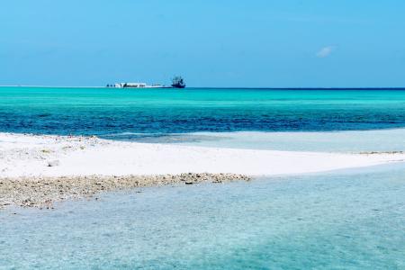 马尔代夫, 岛屿, 蓝色, 水, 度假村, 海, 海滩