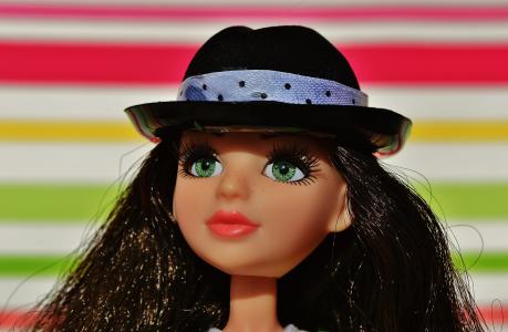 娃娃, 漂亮, 脸上, 帽子, 眼睛, 美, 头发