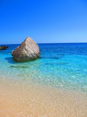撒丁岛, 卡拉 mariolu, 海, 水, 海滩, 岩石, 意大利