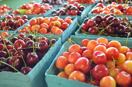 樱桃, 农民市场, 食品, 有机, 健康, 新鲜, 本地