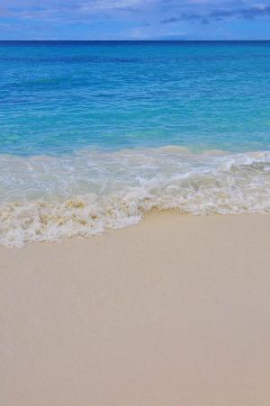 加勒比海, 海滩, 海, 沙子, 波, 背景, 多米尼加共和国
