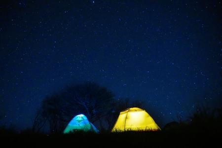 满天星斗的天空, 帐篷, 晚上, 星际, 露营, 照明, 户外