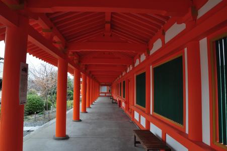 日本, 三十三间堂, 回廊, 红色, 在行, 旅游目的地, 建筑