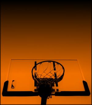 篮球, 篮球筐, 黑暗, 黎明, 设备, 剪影, 天空