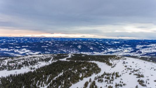 冬天, 景观, 空中, 滑雪, 度假村, 山, 滑雪