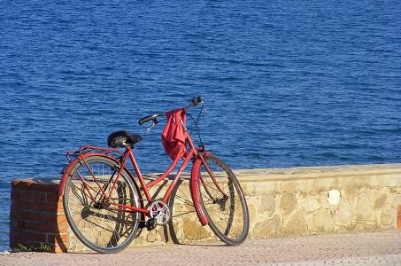 自行车, 自行车, 城市自行车, 那辆旧自行车, 海, 海滩, montegiordano 海洋