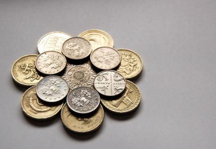 钱, 英镑, 便士, 硬币, 黄金, 银, 灰色