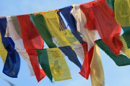 祈祷旗子, 佛教, 尼泊尔, 加德满都, 信心