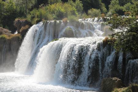 瀑布, 水, 克罗地亚, 自然
