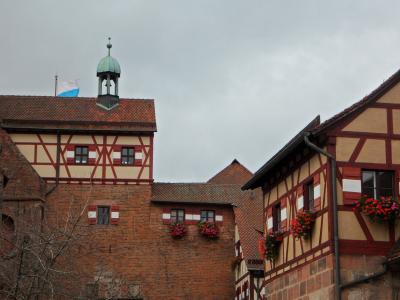 burghof, 城堡, 皇家城堡, 纽伦堡, 桁架, fachwerkhäuser, 建设