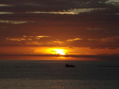 日落, 在海边, 乘船旅行