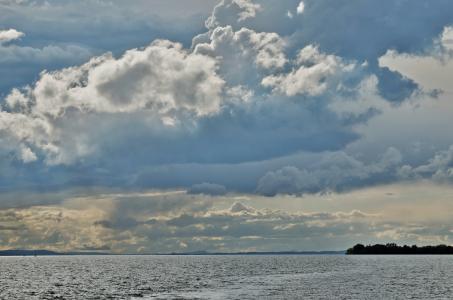 康斯坦茨湖, 天气心情, 云彩, 天空, 湖, 水, 海