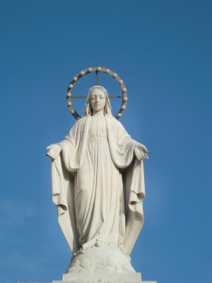 雕像, 玛丽亚, 白色, 晕, 天空, 圣洁, 麦当娜