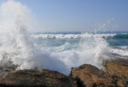 海岸, 岩石, 网上冲浪, 海水, 水, 海洋, 泡沫
