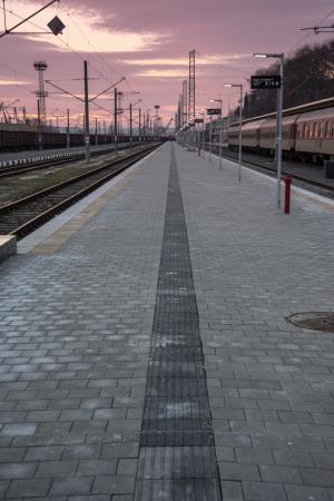 火车站, 火车, 日落, 旅行, 布尔加斯, 保加利亚