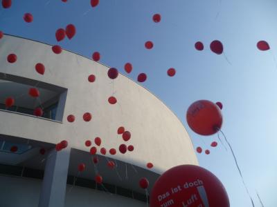 气球, 升级, 红色, 飞, 节日, 庆祝活动