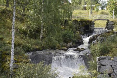 瑞典, 瀑布, 绿色, 树木, 水, 自然, 森林