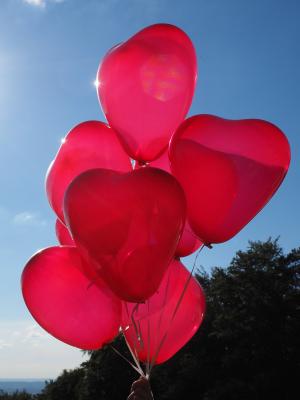 气球, 心, 爱, 浪漫, 浪漫, 关系, 红色