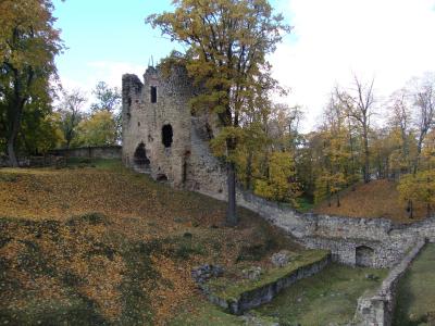秋天, cesis 城堡, 拉托维亚