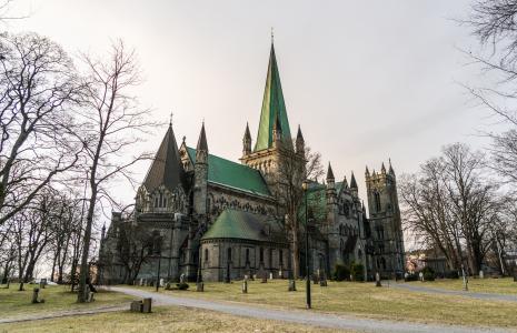特隆赫姆, 挪威, 尼德罗斯大教堂, 建筑, 欧洲, 斯堪的那维亚, 旅游
