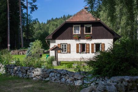 房子, 景观, 花园, 树木, 石头, Šumava