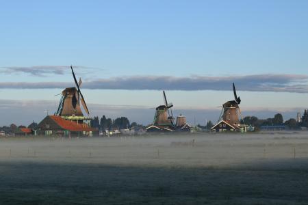 荷兰, 水, 欧洲, 米尔斯, 雾, 太阳, 农村