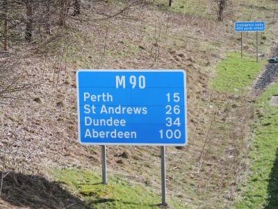m90, 标志, milnathort, 斯, 珀斯, perthshire, 圣安德鲁斯