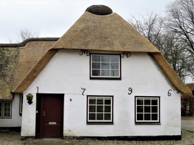 茅草屋, 丹麦的房子, 受保护的纪念碑, 18, 世纪, 恢复, 新的茅草的屋顶