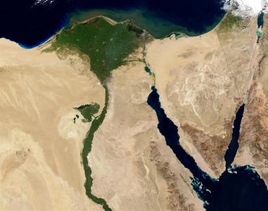 埃及, 尼罗河, 鸟瞰图, 土地, 地图, 图集