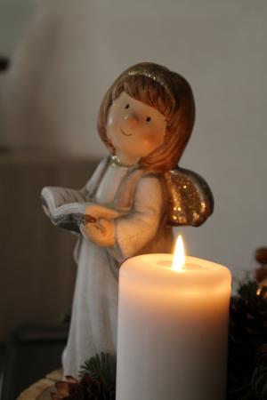 天使, 圣诞节, 蜡烛, 图, 来临, 装饰, 信心
