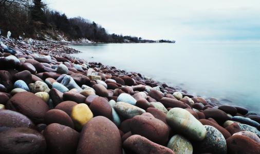 桩, 岩石, 河, 海, 海洋, 水, 石头