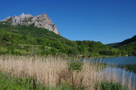 山, bugarach, 湖, 小山, 自然, 平静, 景观