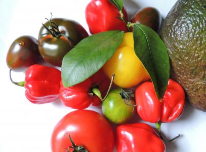 蔬菜, 西红柿, 健康, 辣椒粉, 牛油果, 辣椒, 食品