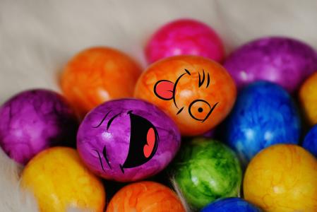鸡蛋, 彩色, 多彩, 复活节, 复活节彩蛋, 复活节的巢, 复活节快乐