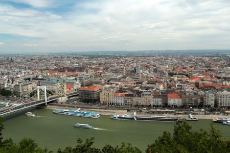 布达佩斯, 城市, 河, 匈牙利, 多瑙河, 城市的看法, 云彩