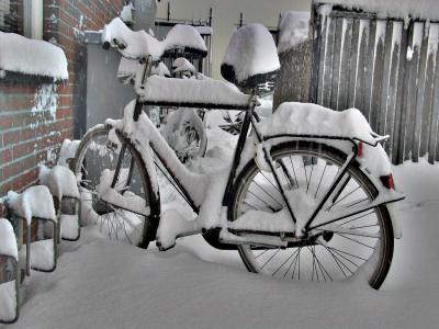 自行车, 冬天, 雪