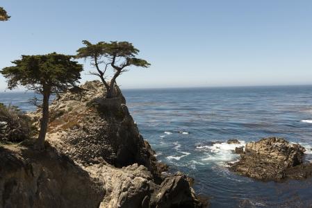 圆石滩, 海岸线, 加利福尼亚州, 美国, 太平洋, 海洋, 海