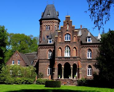 monheim am 大黄酸, malbork 城堡, 别墅, 春天, 从历史上看, 建筑, 房子