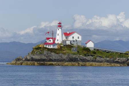 灯塔, 绿岛, 不列颠哥伦比亚省, 加拿大, 海洋, 太平洋, 建筑