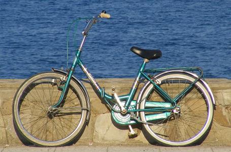 自行车, 海滩, 滨水区, 步行, montegiordano 海洋, 海, 夏季
