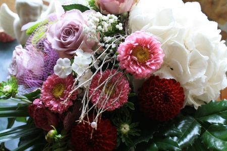 花束, 花束, 婚礼, 投标, 粉色, 白色, 花