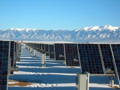 感冒, 能源, 山脉, 电源, 雪, 太阳能电池板, 技术